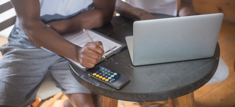 A person working on a computer