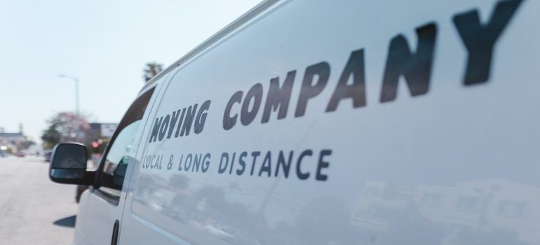 Moving company van