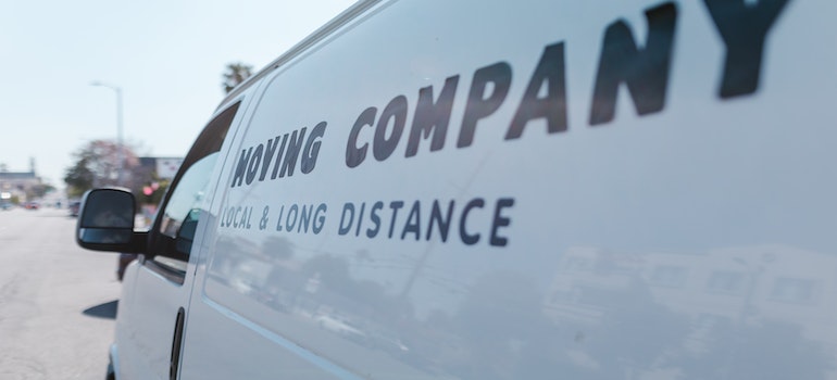Moving company van photo