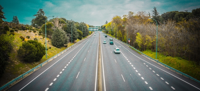 a highway leading to the horizon