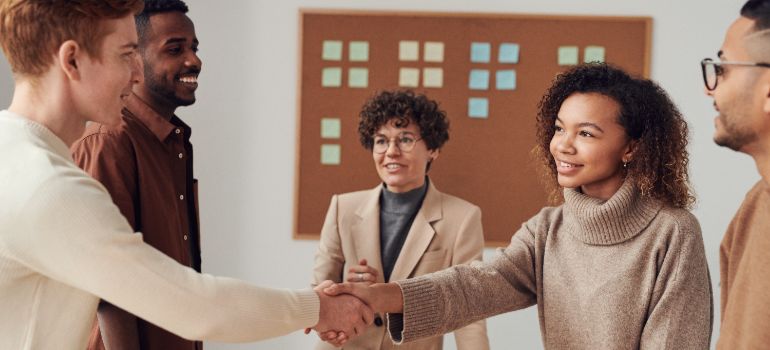 two people shaking hands