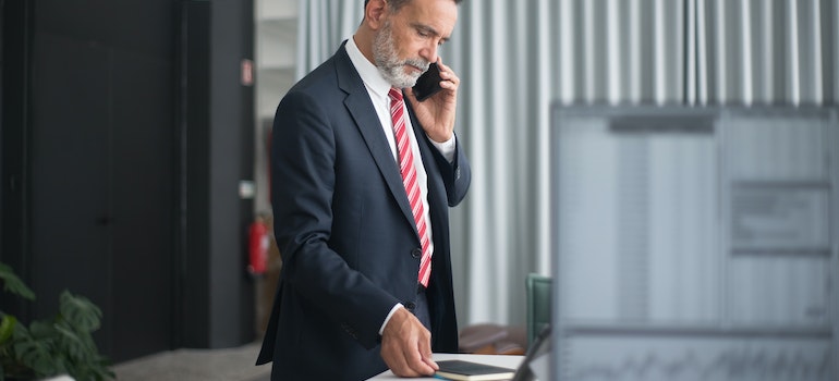 Businessman having a phone call