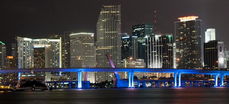 The city of Miami during night
