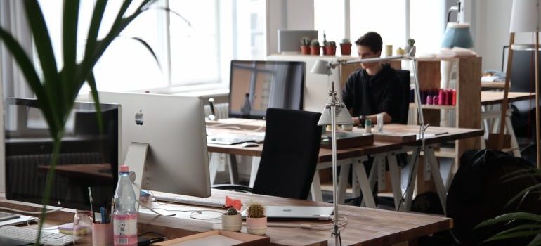 A man working in the office