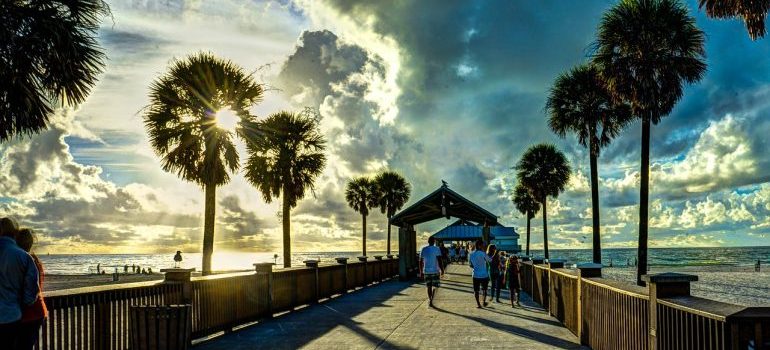 People walking on the Clearwater beach