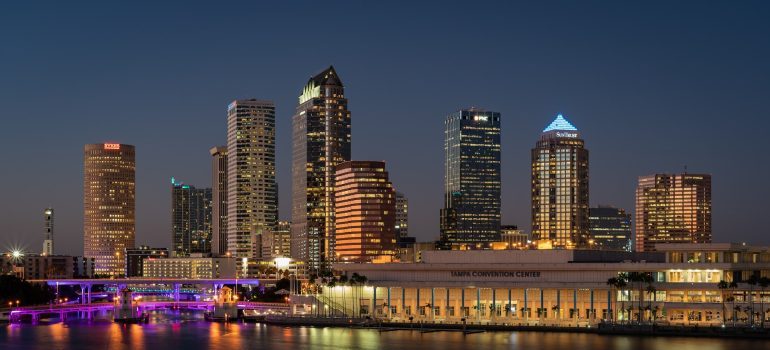 View of Tampa waterfront in the night