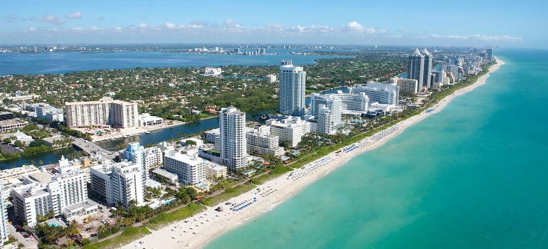 Buildings over a body of water