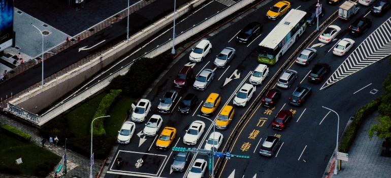 Traffic jam on a highway