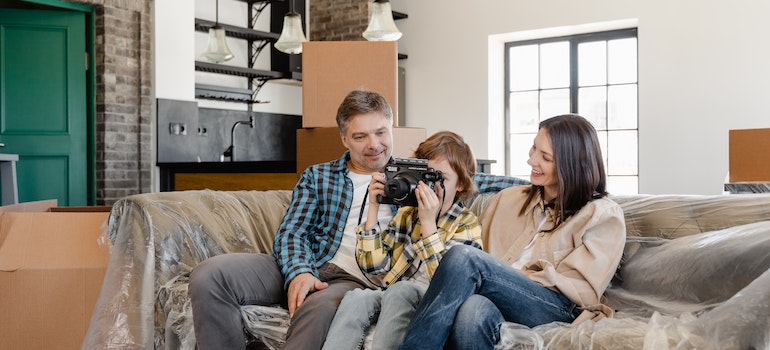 A family enjoying their new home after moving with residential movers Altamonte Springs