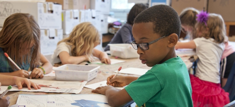 children in classroom