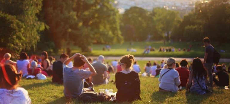 people in a park