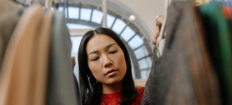 a woman shopping