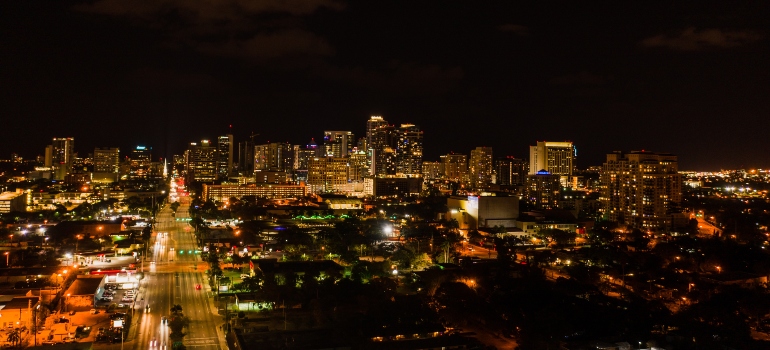 Fort Lauderdale downtown area at night