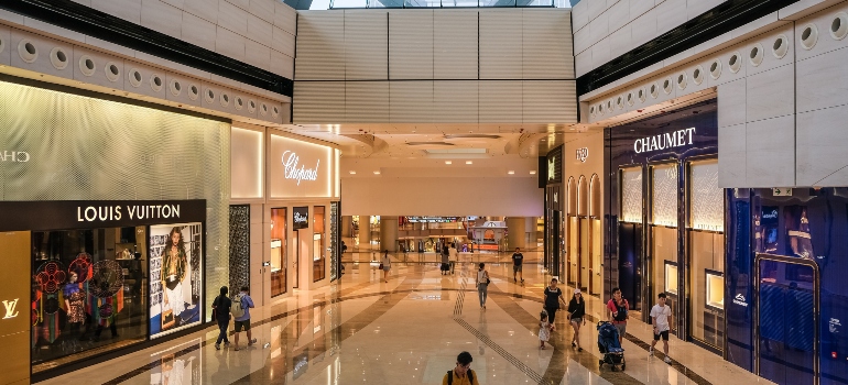 People walking in a shopping mall