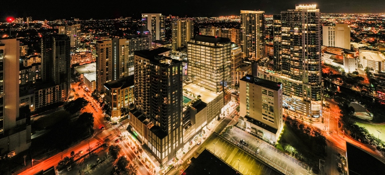 Aerial photo of Tallahassee at night