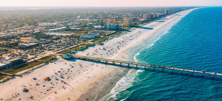 Aerial view or Jacksonville, in which you can find the the best schools in Florida