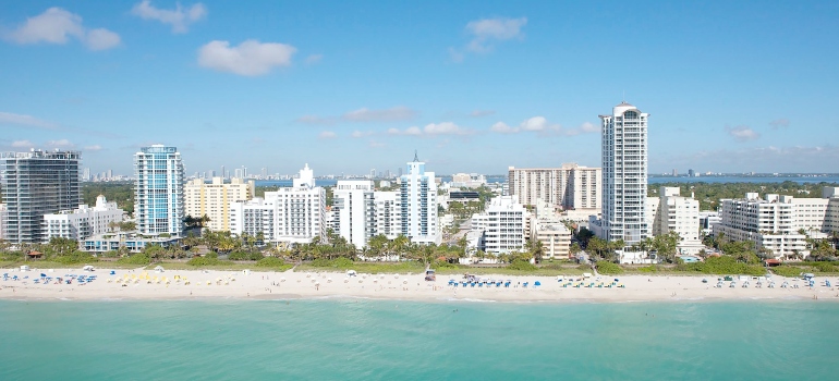 Buildings on a beach in Sunny Isles Florida