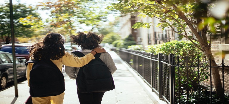 two girls going to school after moving from Orlando to Fort Lauderdale