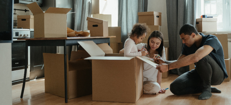 A family making preparations for moving from Orlando to St. Augustine