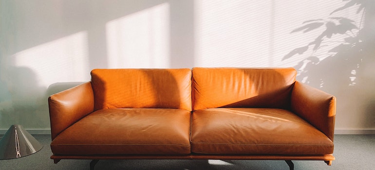 An orange sofa