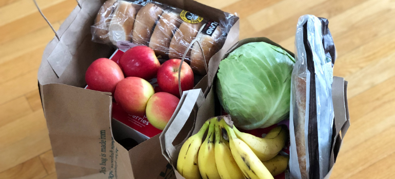 two bags of groceries bought in the popular moving destinations in Florida