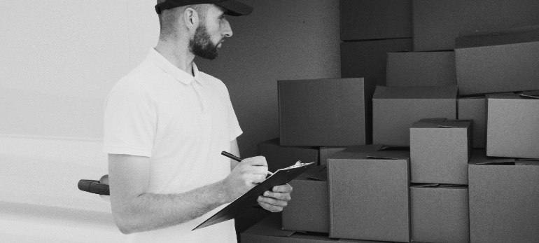 a man checking if all the boxes are there to move to the popular moving destinations in Florida