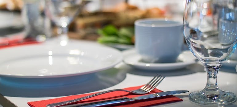 A table set up in a formal manner