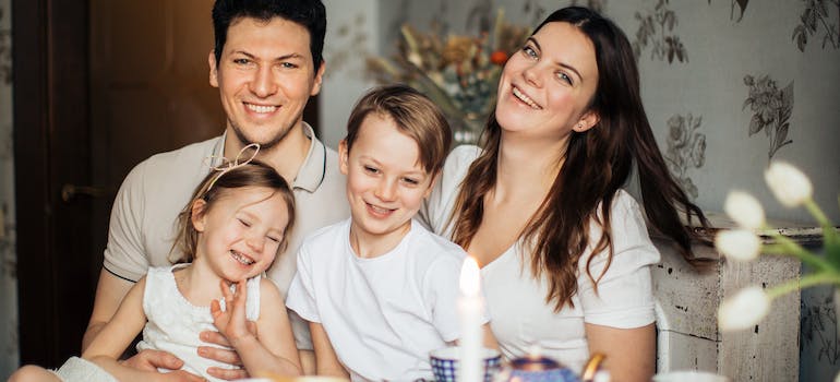 A family in their new home after moving from Clearwater to Orlando