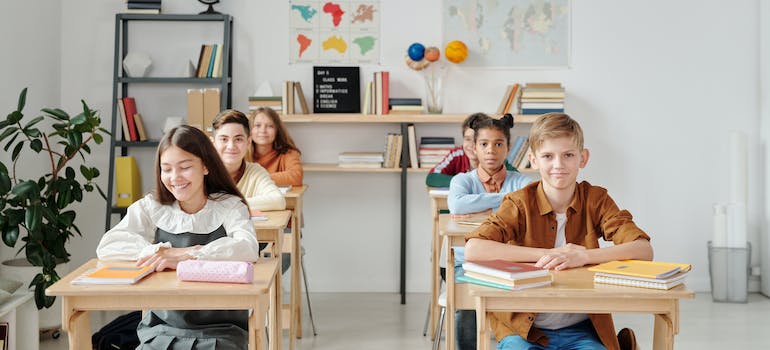 Children sitting in the classroom