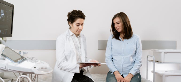 A woman having a doctor's appointment