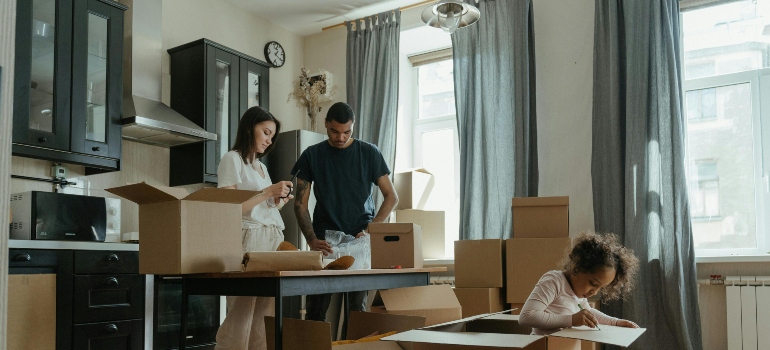 a family of three about to prepare your kitchen for relocation