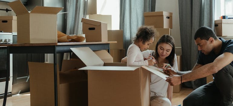 A family preparing for moving from Miami to Miramar