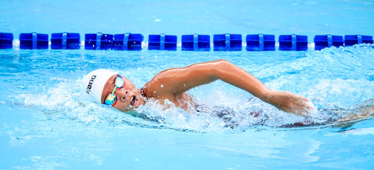 Person swimming in the water.