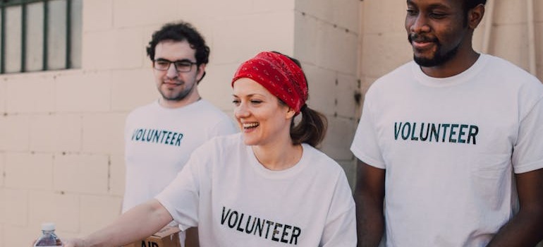 Volunteers at a charity