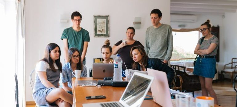 People in an office after the move with office movers CT